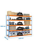 Estanteria 2000x2400x900 SIMONFORTE 2409/5 CHIPBOARD AZUL/NARANJA/MADER marca SIMONRACK