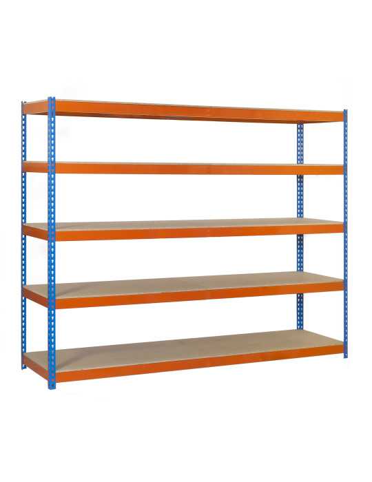 Estanteria 2000x2400x900 SIMONFORTE 2409/5 CHIPBOARD AZUL/NARANJA/MADER marca SIMONRACK