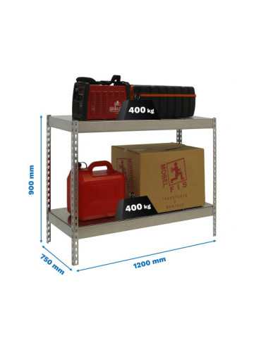 Estanteria 900x1200x750 ECOFORTE 1207/2 METAL 900 GALVA/GALVA marca SIMONRACK