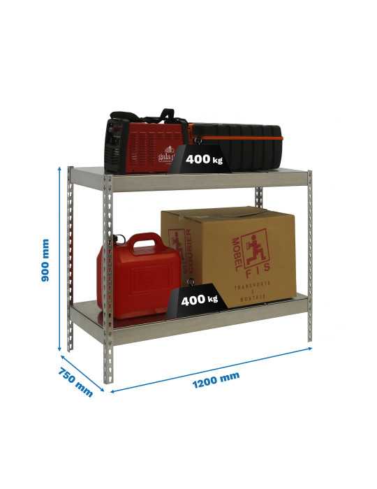 Estanteria 900x1200x750 ECOFORTE 1207/2 METAL 900 GALVA/GALVA marca SIMONRACK