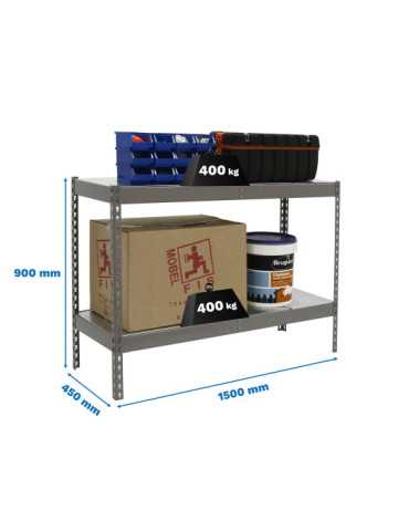 Estanteria 900x1500x450 ECOFORTE 1504/2 METAL 900 GRIS/GALVA marca SIMONRACK