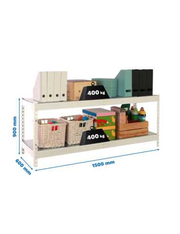 Estanteria 900x1500x600 ECOFORTE 1506/2 METAL 900 BLANCO/GALVA marca SIMONRACK