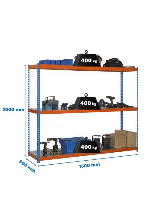Estanteria 2000x1500x600 ECOFORTE 1506/3 METAL AZUL/NARANJA/GALVA marca SIMONRACK