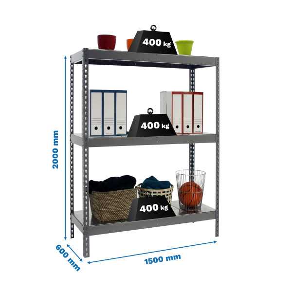 Estanteria 2000x1500x600 ECOFORTE 1506/3 METAL GRIS/GALVA marca SIMONRACK