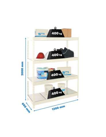 Estanteria 2000x1200x600 ECOFORTE 1206/4 METAL BLANCO/GALVA marca SIMONRACK
