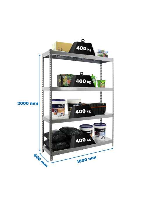 Estanteria 2000x1800x600 ECOFORTE 1806/4 METAL GRIS/GALVA marca SIMONRACK