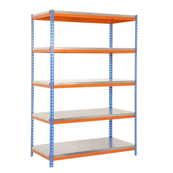 Estanteria 2000x1000x600 BRICOFORTE 1006/5 METAL AZUL/NARANJA/GALVA marca SIMONRACK