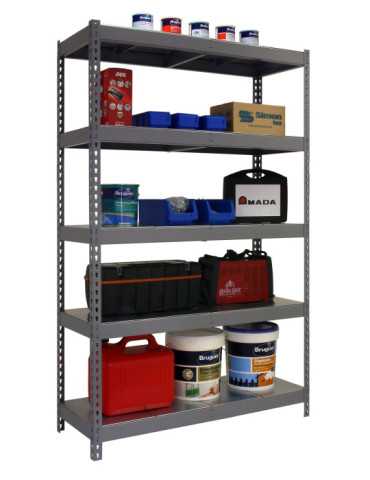 Estanteria 2000x1000x600 BRICOFORTE 1006/5 METAL GRIS/GALVA marca SIMONRACK 2
