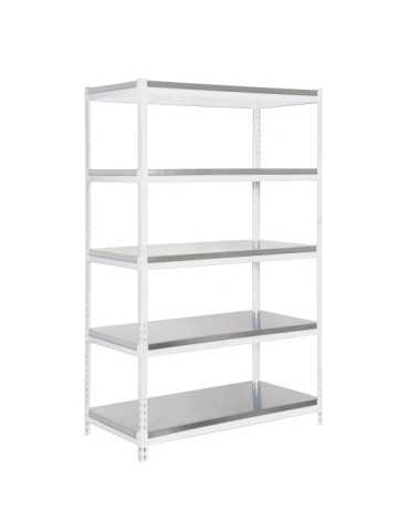Estanteria 2000x1200x450 BRICOFORTE 1204/5 METAL BLANCO/GALVA marca SIMONRACK 2