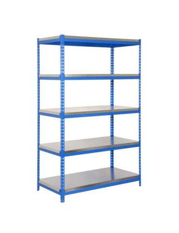 Estanteria 2000x1200x600 BRICOFORTE 1206/5 METAL AZUL/GALVA marca SIMONRACK 2