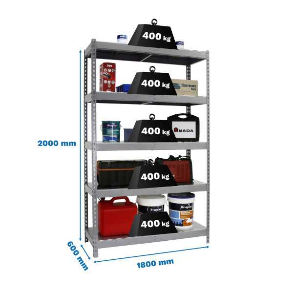 Estanteria 2000x1800x600 ECOFORTE 1806/5 METAL GRIS/GALVA marca SIMONRACK
