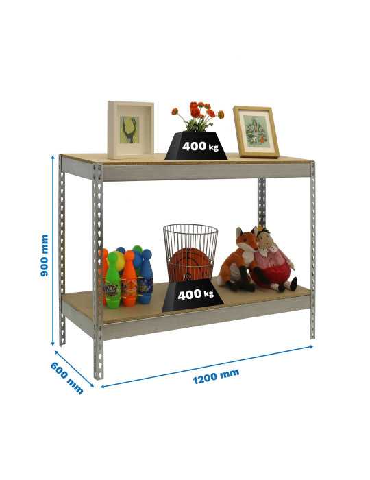 Estanteria 900x1200x600 ECOFORTE 1206/2 CHIPBOARD 900 GALVA/MADERA marca SIMONRACK