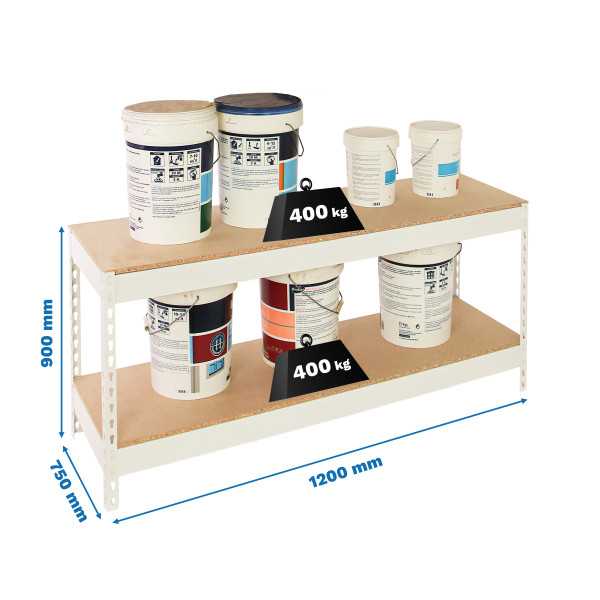 Estanteria 900x1200x750 ECOFORTE 1207/2 CHIPBOARD 900 BLANCO/MADERA marca SIMONRACK