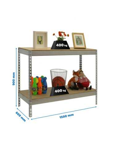 Estanteria 900x1500x600 ECOFORTE 1506/2 CHIPBOARD 900 GALVA/MADERA marca SIMONRACK