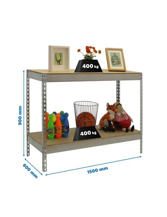 Estanteria 900x1500x600 ECOFORTE 1506/2 CHIPBOARD 900 GALVA/MADERA marca SIMONRACK