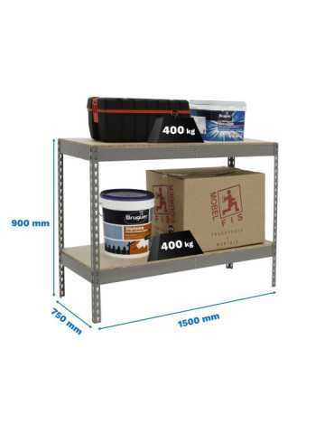 Estanteria 900x1500x750 ECOFORTE 1507/2 CHIPBOARD 900 GRIS/MADERA marca SIMONRACK