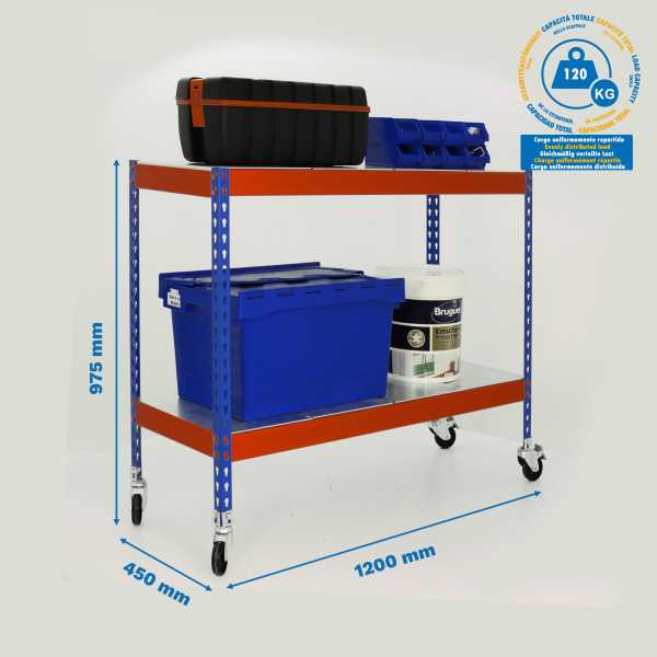 Estanteria 975x1200x450 ECOFORTE MOB. 1204/2 METAL 900 AZ/NAR/GAL marca SIMONRACK
