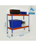 Estanteria 975x1200x450 ECOFORTE MOB. 1204/2 METAL 900 AZ/NAR/GAL marca SIMONRACK