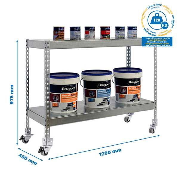 Estanteria 975x1200x450 ECOFORTE MOB. 1204/2 METAL 900 GALVA/GALVA marca SIMONRACK