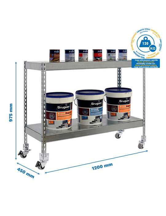 Estanteria 975x1200x450 ECOFORTE MOB. 1204/2 METAL 900 GALVA/GALVA marca SIMONRACK