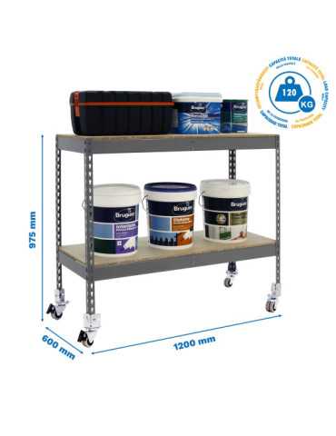 Estanteria 975x1200x600 ECOFORTE MOB. 1206/2 CHIPBOARD 900 GRIS/MAD marca SIMONRACK