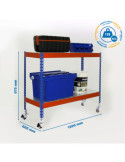 Estanteria 975x1200x600 ECOFORTE MOB. 1206/2 METAL 900 AZ/NAR/GAL marca SIMONRACK