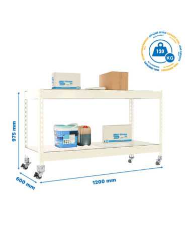 Estanteria 975x1200x600 ECOFORTE MOB. 1206/2 METAL 900 BLANCO/GALVA marca SIMONRACK