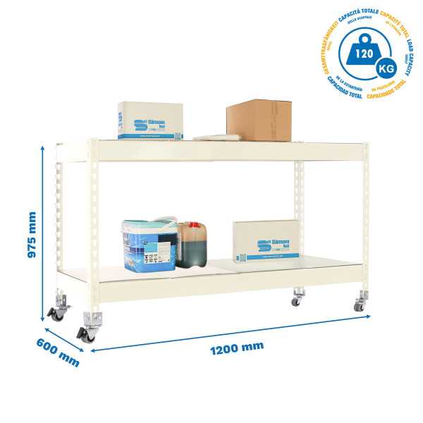 Estanteria 975x1200x600 ECOFORTE MOB. 1206/2 METAL 900 BLANCO/GALVA marca SIMONRACK