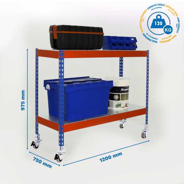 Estanteria 975x1200x750 ECOFORTE MOB. 1207/2 METAL 900 AZ/NAR/GAL marca SIMONRACK