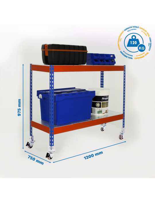 Estanteria 975x1200x750 ECOFORTE MOB. 1207/2 METAL 900 AZ/NAR/GAL marca SIMONRACK