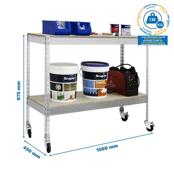 Estanteria 975x1500x450 ECOFORTE MOB. 1504/2 CHIPBOARD 900 GALVA/MAD marca SIMONRACK