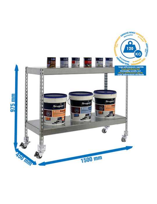 Estanteria 975x1500x450 ECOFORTE MOB. 1504/2 METAL 900 GALVA/GALVA marca SIMONRACK
