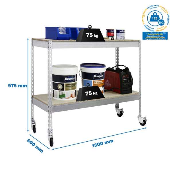 Estanteria 975x1500x600 ECOFORTE MOB. 1506/2 CHIPBOARD 900 GALVA/MAD marca SIMONRACK