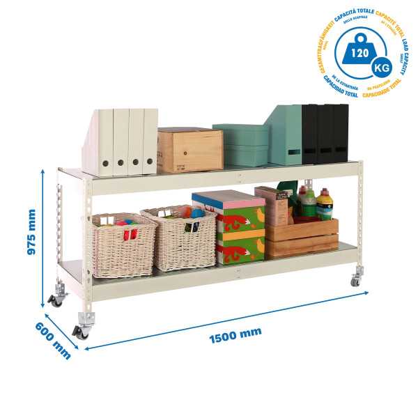 Estanteria 975x1500x600 ECOFORTE MOB. 1506/2 METAL 900 BLANCO/GALVA marca SIMONRACK