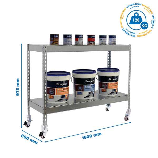 Estanteria 975x1500x600 ECOFORTE MOB. 1506/2 METAL 900 GALVA/GALVA marca SIMONRACK