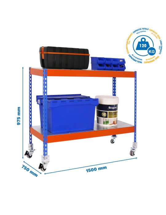 Estanteria 975x1500x750 ECOFORTE MOB. 1507/2 METAL 900 AZ/NAR/GAL marca SIMONRACK
