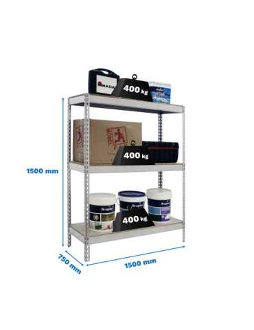 Estanteria 1500x1500x750 ECOFORTE 1507/3 CHIPBOARD 1500 GALVA/MADERA marca SIMONRACK