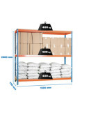 Estanteria 2000x1500x750 ECOFORTE 1507/3 CHIPBOARD AZUL/NARANJA/MADERA marca SIMONRACK