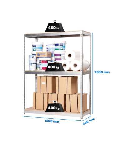 Estanteria 2000x1800x600 ECOFORTE 1806/3 CHIPBOARD GALVA/MADERA marca SIMONRACK