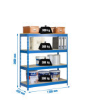 Estanteria 2000x1200x450 BRICOFORTE 1204/4 CHIPBOARD AZUL/MADERA marca SIMONRACK
