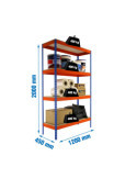 Estanteria 2000x1200x450 ECOFORTE 1204/4 CHIPBOARD AZUL/NARANJA/MADERA marca SIMONRACK