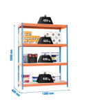 Estanteria 2000x1200x600 ECOFORTE 1206/4 CHIPBOARD AZUL/NARANJA/MADERA marca SIMONRACK
