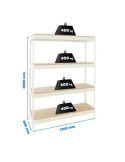 Estanteria 2000x1200x600 ECOFORTE 1206/4 CHIPBOARD BLANCO/MADERA marca SIMONRACK