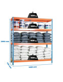 Estanteria 2000x1200x750 ECOFORTE 1207/4 CHIPBOARD AZUL/NARANJA/MADERA marca SIMONRACK