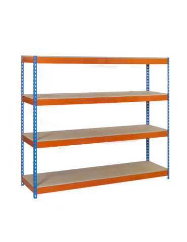 Estanteria 2000x1200x750 ECOFORTE 1207/4 CHIPBOARD AZUL/NARANJA/MADERA marca SIMONRACK 2