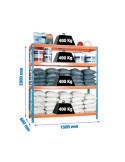 Estanteria 2000x1500x600 ECOFORTE 1506/4 CHIPBOARD AZUL/NARANJA/MADERA marca SIMONRACK
