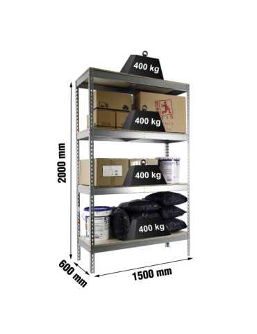 Estanteria 2000x1500x600 ECOFORTE 1506/4 CHIPBOARD GALVA/MADERA marca SIMONRACK