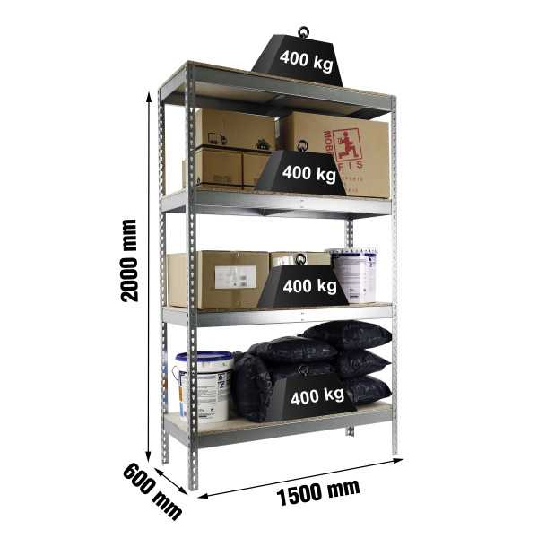Estanteria 2000x1500x600 ECOFORTE 1506/4 CHIPBOARD GALVA/MADERA marca SIMONRACK
