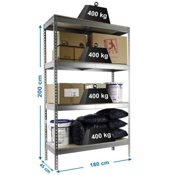 Estanteria 2000x1800x450 ECOFORTE 1804/4 CHIPBOARD GALVA/MADERA marca SIMONRACK