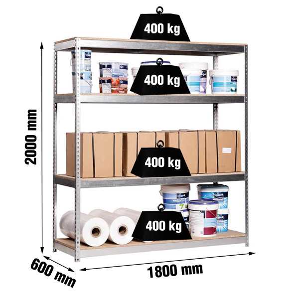 Estanteria 2000x1800x600 ECOFORTE 1806/4 CHIPBOARD GALVA/MADERA marca SIMONRACK